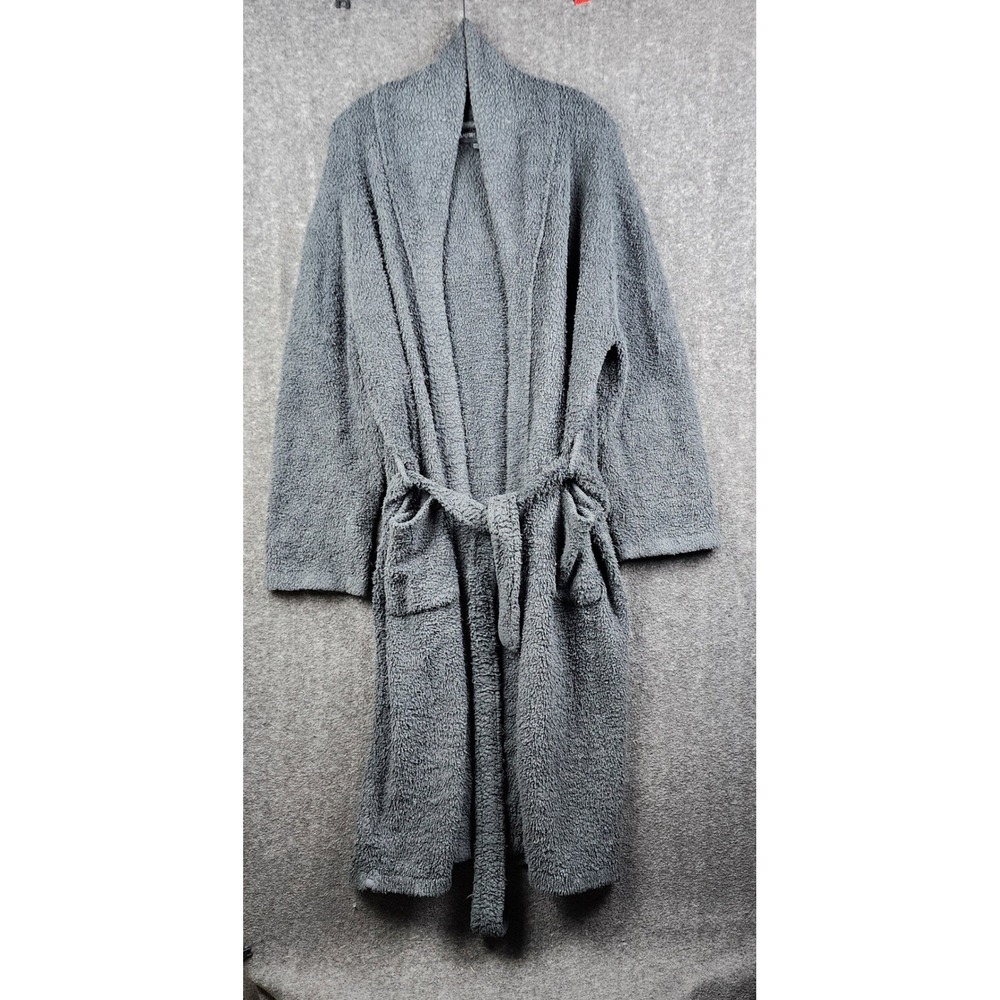 Barefoot Dreams CozyChic Robe Adult Size 2 Grey Style 509 Tie Waist